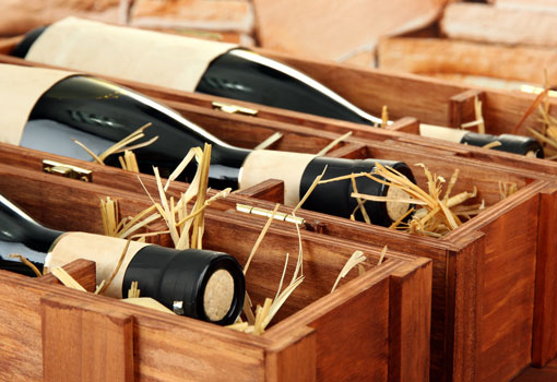 a gift of three bottles of wine from local winery in puglia italy